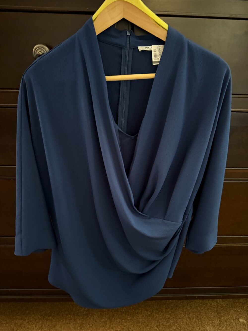 MM LaFleur Navy Blue Top Size 16